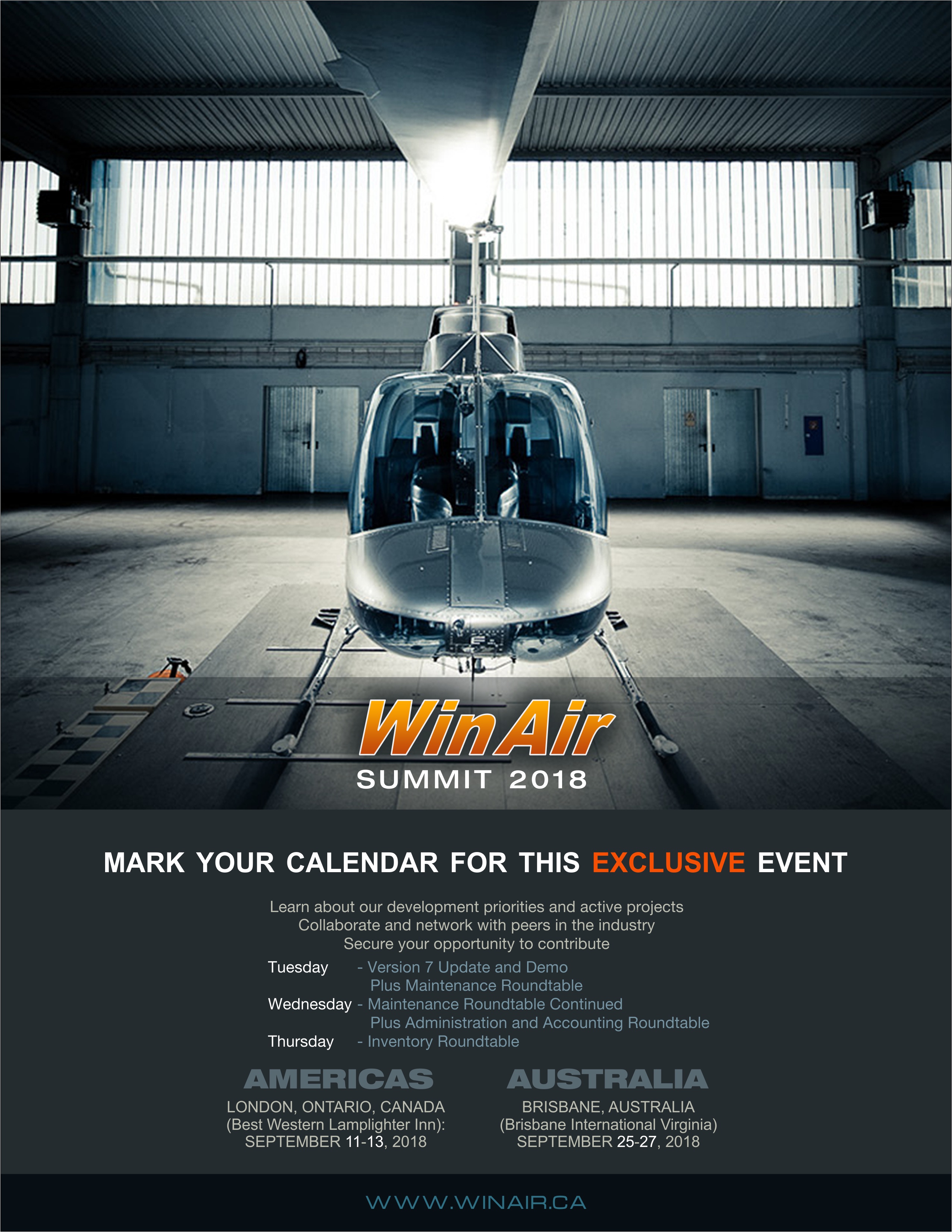 WinAir 2018 User Summit Promotional Image