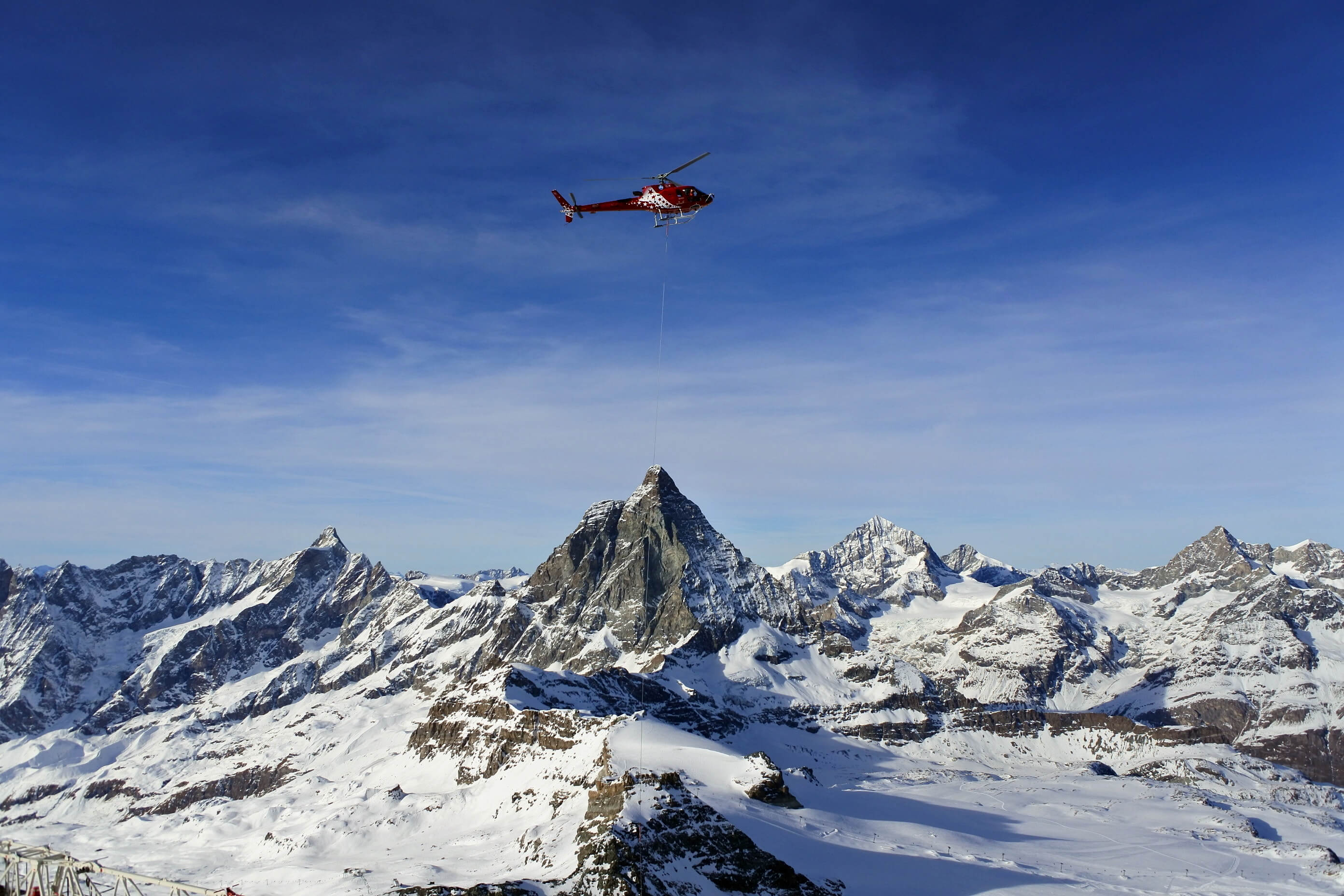 helicopter and mountain image