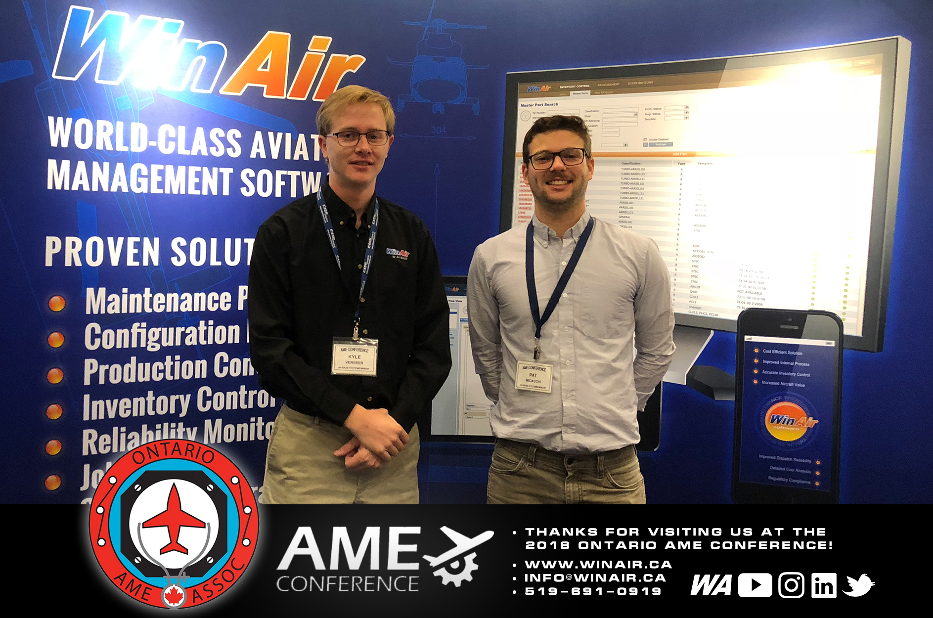 WinAir - Aviation Management Software - Ontario AME Conference - Thanks for Visiting Us - booth image