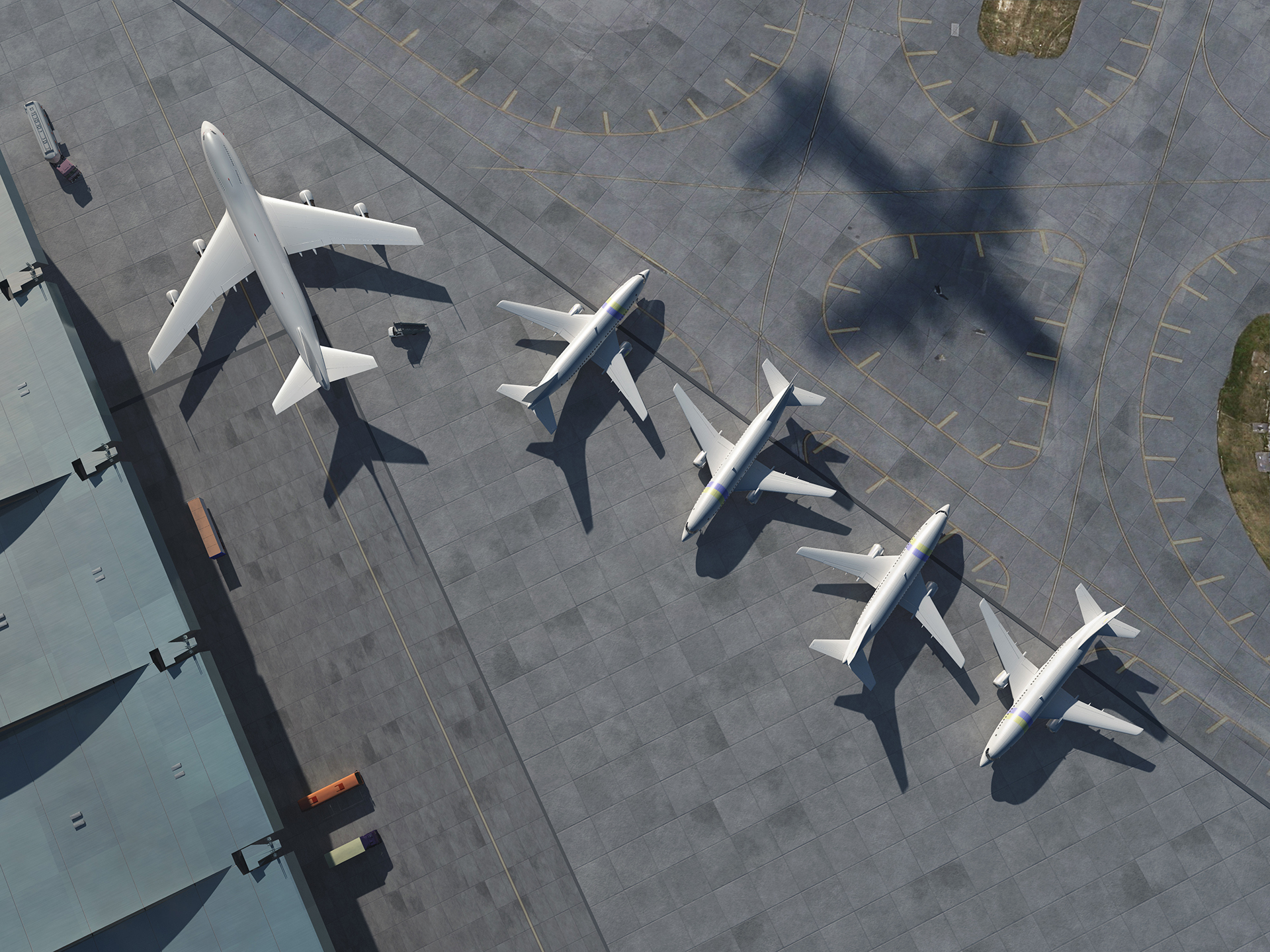 helicopters lined up in an aircraft hangar