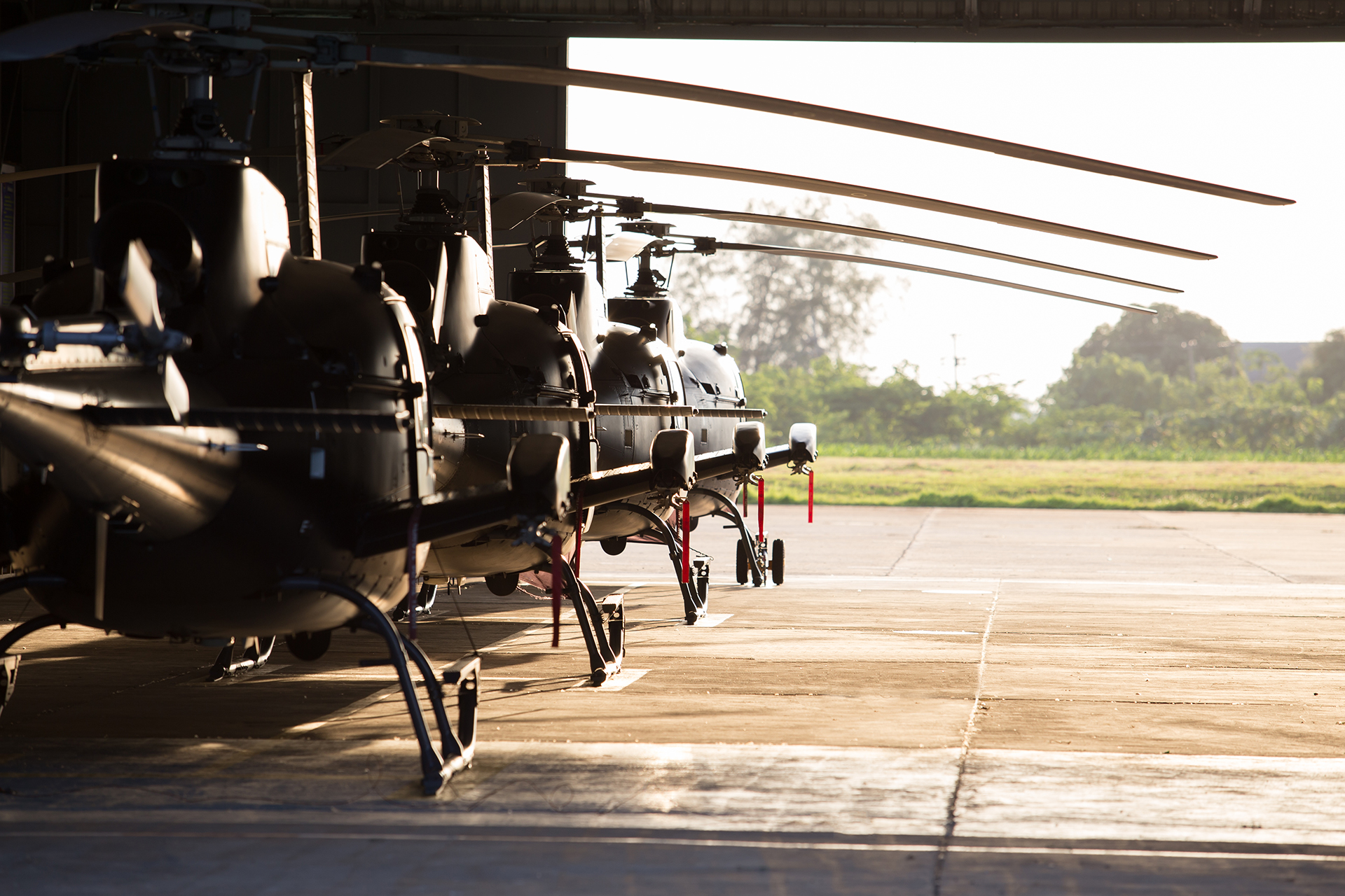 above view of a fixed-wing aircraft fleet