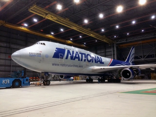 National Airlines - Boeing 747 Aircraft in Hangar