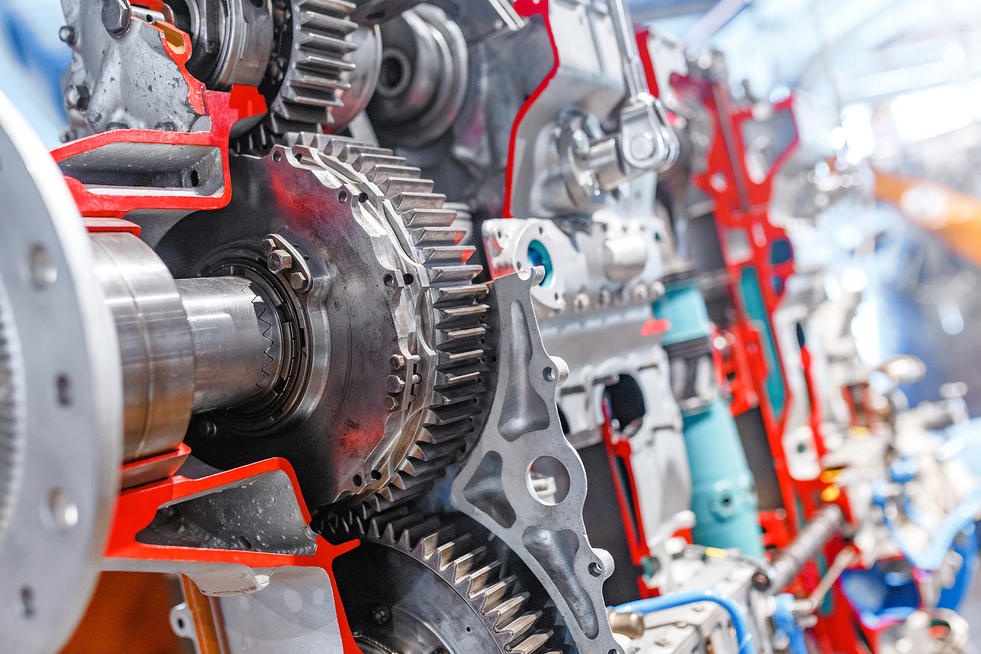 close up view aircraft engine