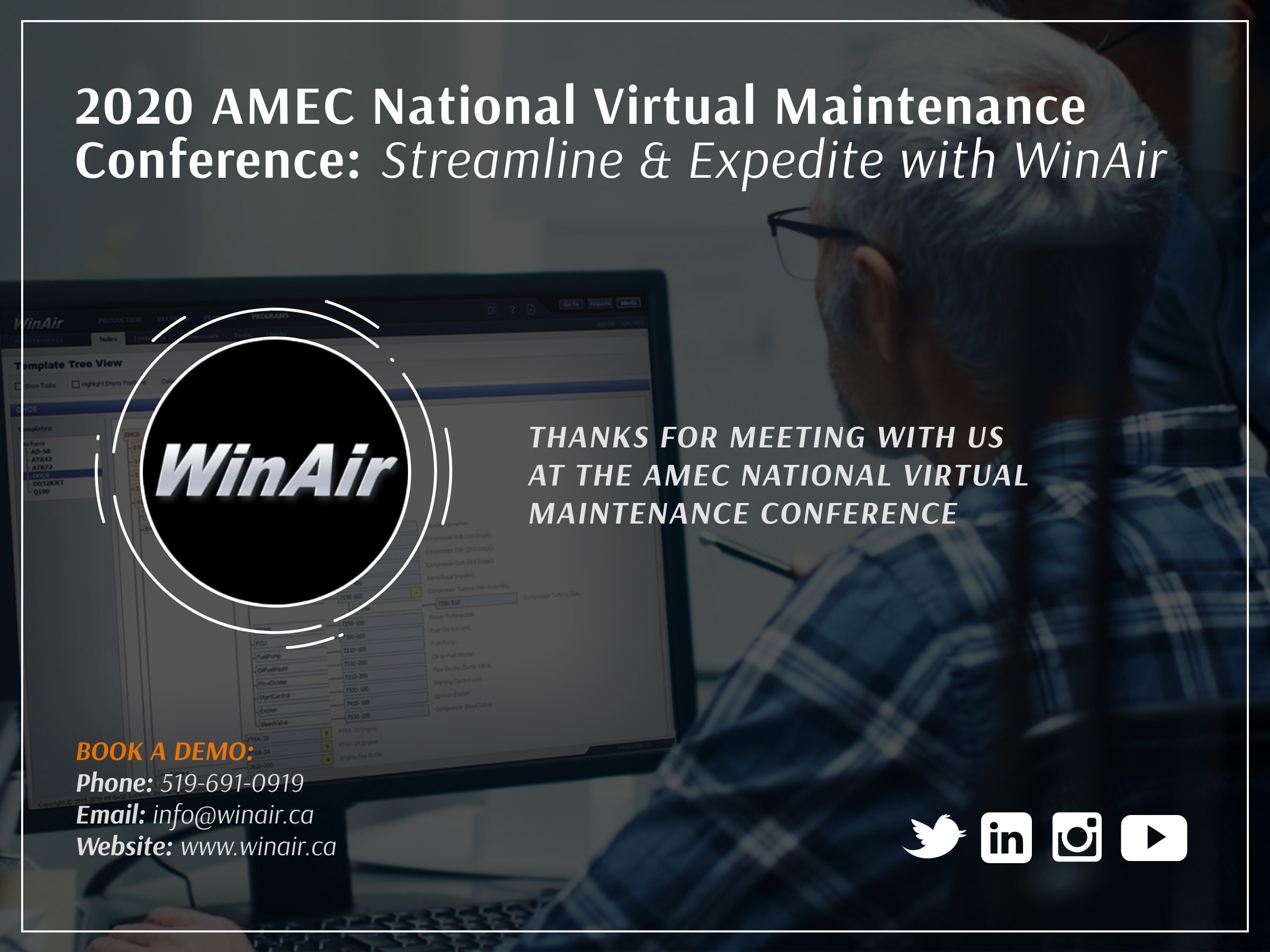 WinAir at the 2020 AMEC National Virtual Maintenance Conference - Promotional Image