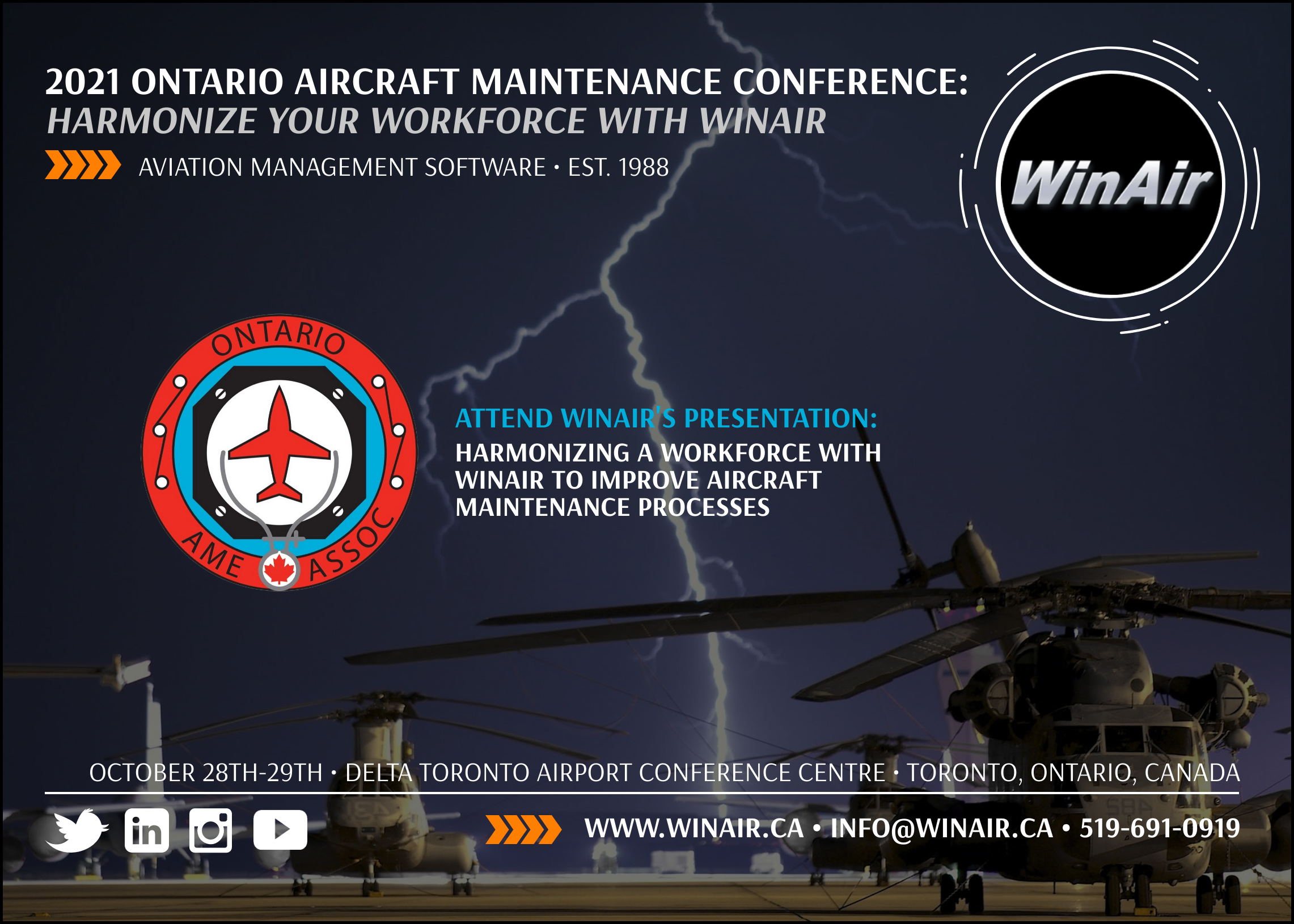 2021 Ontario AME Conference - WinAir - Aviation Management Software - rotary-wing image